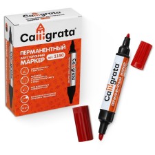 Permanent, double -sided, round, 5 mm/3 mm marker, red, calligrata 1150