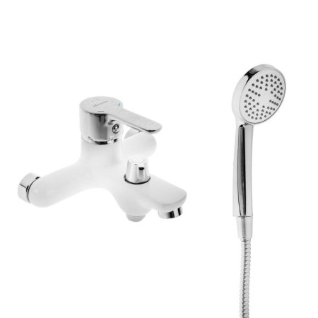 Accoona A6367G bath mixer, one -leaf, with a side divertor, Silumin, White