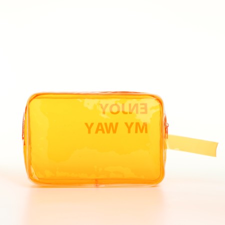 PVC cosmetic bag, 23*6*15, lightning department, orange-1
