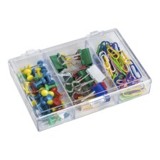 Cleaning set of 3 items (paper clips 28 mm color - 50 pcs., Paper clamps 19 mm color - 10 pcs., Power buttons - 40 pcs.)