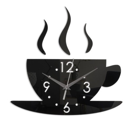 Wall -wall clocks for the kitchen, 3D "The aroma of coffee", sticker, large, 28 x 28 cm