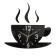 Wall -wall clocks for the kitchen, 3D "The aroma of coffee", sticker, large, 28 x 28 cm