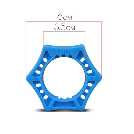 A set of accessories for the Music Life microphone: wind protection, rings, blue, d-3.7 cm-3