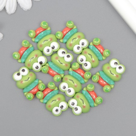 Decor for creativity plastic "Frog with a blush, in a green T -shirt" 2.7x1.8x1 cm-2