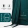 A backpack with a zipper, an outer pocket, a set of a chover, bag, green color