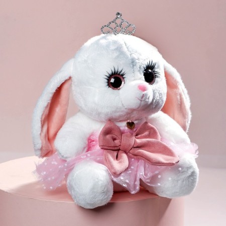 Soft toy "Bunny La Pu", in a dress, with a crown-2