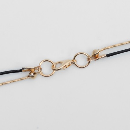 Pendant "chain" totem, edges, color black-gold, 70 cm-2