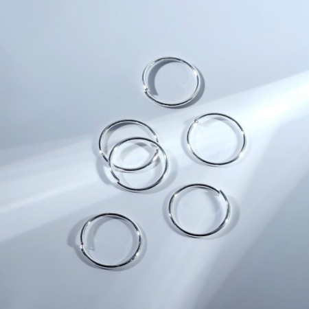 Piercing in the nose "ring" classic, d = 9 mm, set 6 pcs., Color silver-1