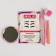 Eyebrow makeup set of “sweet Alpaca”: tweezers, makeup brush, mirror, stencil