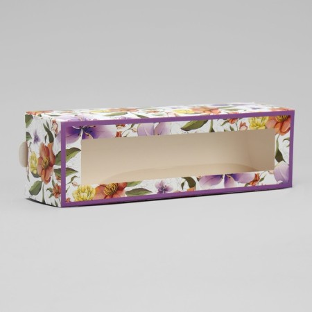 Box for Makarun, confectionery packaging "Botanika Lilac flowers" 18 x 5.5 x 5.5 cm-3