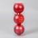 Set of balls plastic D-8 cm, 3 pcs "retro" red