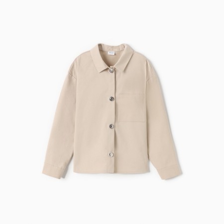 Children's shirt minku: jeans collection, beige color, height 140 cm-6