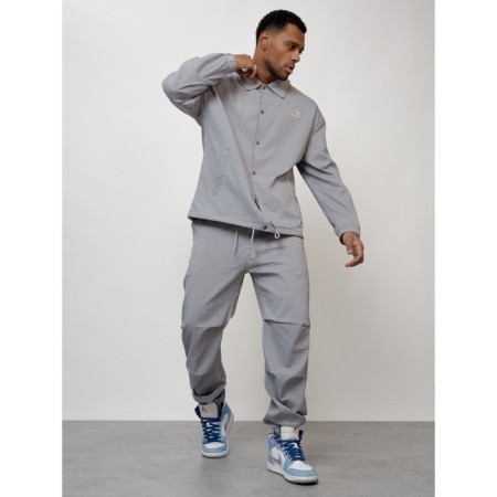 Male tracksuit, size 48, gray color-8