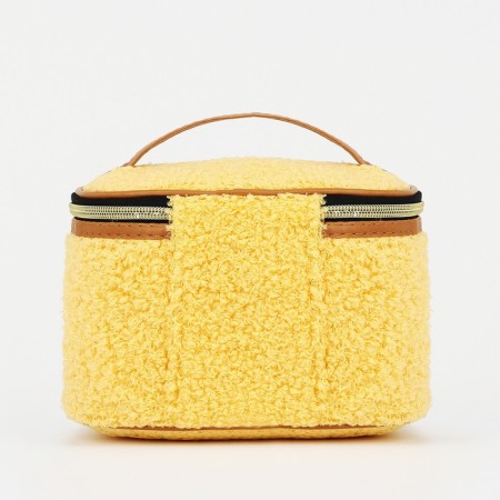 Cosmetic bag on lightning, with a lodge, yellow color-1