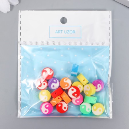 Beads for the creativity of PVC "Yin-Yang on a circle" Color set 20 pcs 1x1x1 cm-2