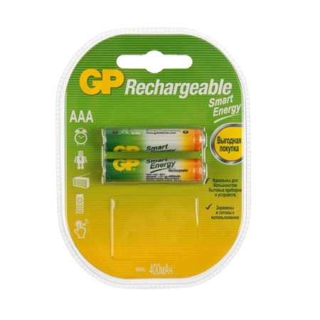 Battery GP, Ni-MH, AAA, HR03-2BL, 1.2V, 400 mAh, blister, 2 pcs.-2