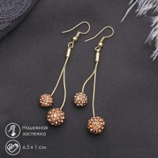 Hanging earrings with the rhinestones 