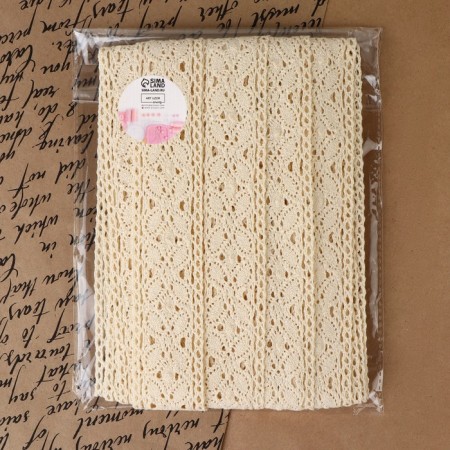 Knitted lace, 40 mm × 10 ± 1 m, beige color-3