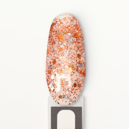 Gel nail polish, Glitter Flash, 3 phase, 8ml, LED/UV, transparent/terracotta (06) color-8