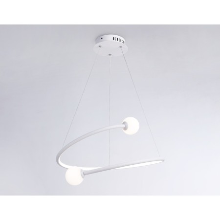 LED LED suspension with Ambrella Light, Linetech, FL66291, LED, 39 W, 2925LUM, 3000-6400K, white matte color.-4