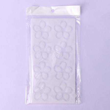 Chocolate shape "Flowerers", silicone, 8 cells, 21 × 11 × 0.3 cm, color transparent color-3
