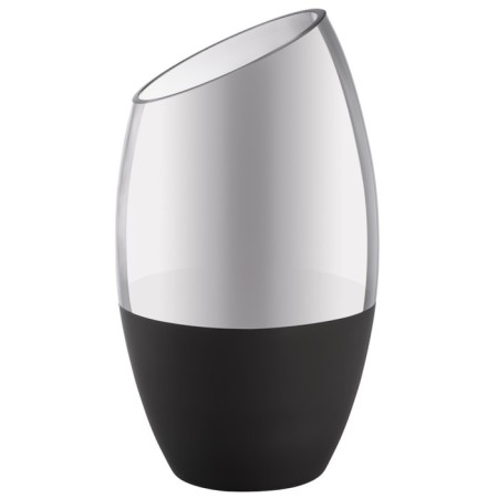 Decorative vase of glass with spraying, 18.8 × 18.8 × 34 cm, gray-black color