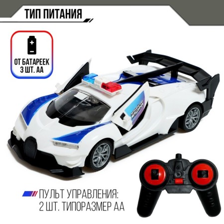 Radio -controlled “Police” machine, light, doors open, works from batteries-3