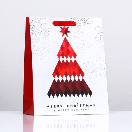 Laminated "Red Christmas tree" 26 x 32 x 12