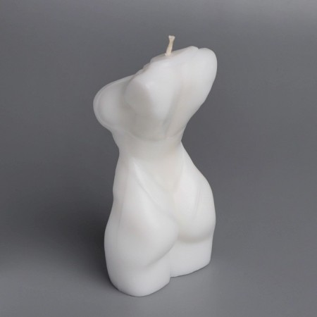 Figure candle "Women's silhouette" with ties, 4x4x11 cm, white-3