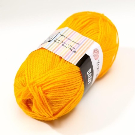 Baby yarn 100% acrylic 150m/50g (586 yellow)-1