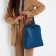 Women's backpack of artificial leather with lightning, 2 pockets, blue color