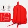 School backpack from textiles on lightning, 3 pockets, red color