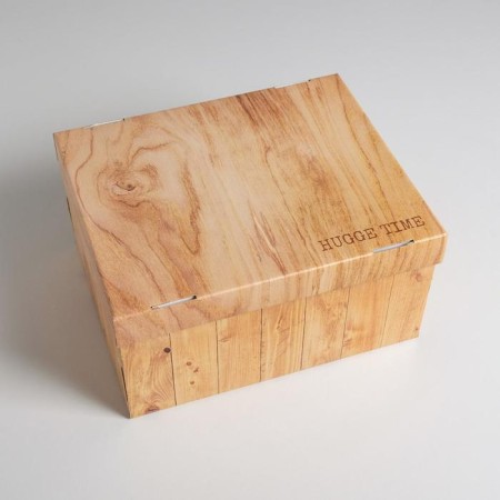 Gift folding box, packaging, "wood", 31.2 x 25.6 x 16.1 cm-1