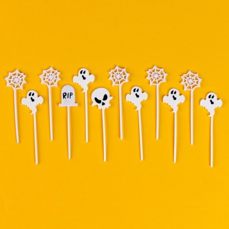 Halloween skewers, 12 pieces in a set, white color-1