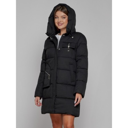 Coat insulated winter female, size 58, black color-4
