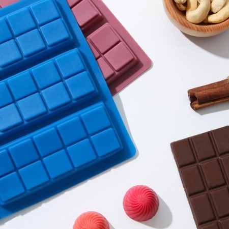 Chocolate shape "Tiles. Small slices ”, silicone, 26 × 17 × 1 cm, 6 cells, color mix-4
