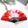 Fan plastic, textiles h = 27.5 cm "Fiery Fox" mix