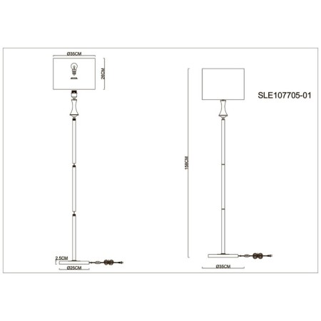 Floor lamp EVOLUCE. Sle107705-01. Elida. 1x60 W, E27, 35x35x158 cm, Shampan-5