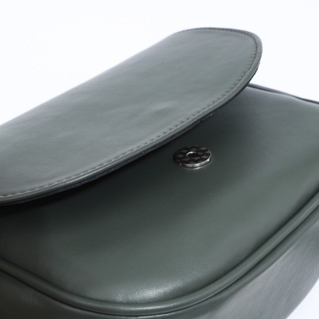 Richet bag on a magnet, outer pocket, long belt, green color-6