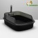 Toilet with transparent sides with a scoop and filter, 50 x 34 x 18 cm, black