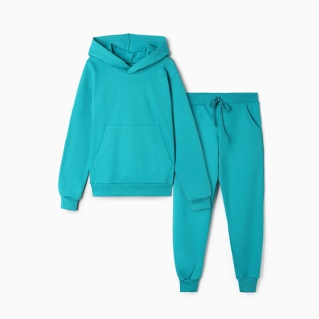 Kit for children (sweatshirt, trousers) I am launched, emerald, height 122 cm