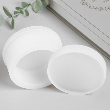 Mold Silicon "Round Casket" with a lid 8x8x4.9 cm-3