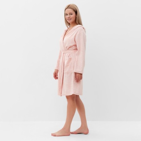 Women's bathrobe, pink color, size 56-1