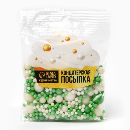 Sprinking soft shiny: green, white, 50 g.-5