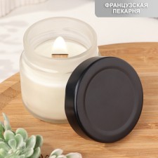 Aromatic candle made of soy wax in a bank, 75 g, French bakery mb