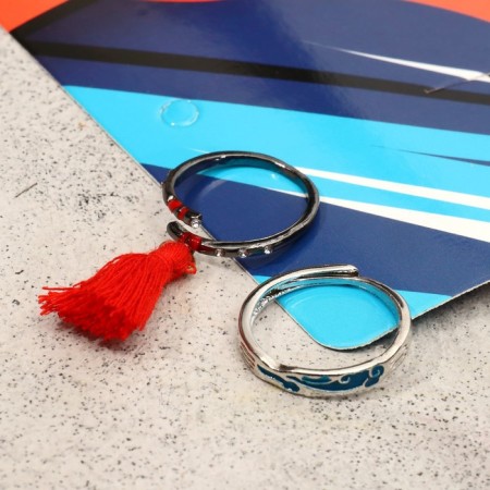 Set of rings of the "elements" water and fire, colored, dimensionless-1