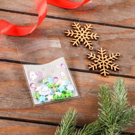 BOPP package with sticky tape, "Korean style", 7*7+3cm mix-8