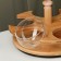 A set of glass salad bowls on a stand, 95 ml, size 23 × 13 cm