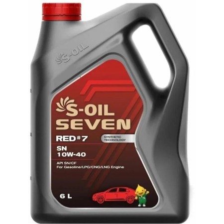 Car oil S-OIL 7 Red #7 SN 10W-40 semi-synthetics, 6 liters
