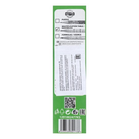 Chernographic pencil Koh-I-Noor 1291 "Multiplication table", HB, without eraser-6